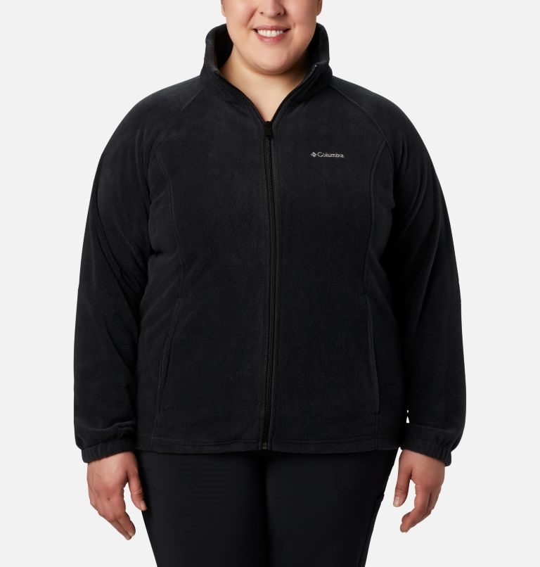 Women\'s Columbia Benton Springs Full Zip Jackets Black | Plus Size CA-R38AL